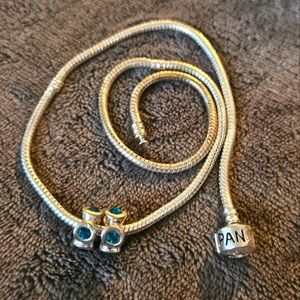 ⚠️Free bundle item- 2 blue gem silver spacer beads